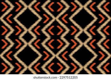 Ethnic Ikat fabric pattern geometric style.African Ikat embroidery Ethnic oriental pattern black background. Abstract,vector,illustration.For texture,clothing,scarf,decoration,carpet.