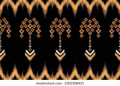 Ethnic Ikat fabric pattern geometric style.African Ikat embroidery Ethnic oriental pattern black background. Abstract,vector,illustration.For texture,clothing,scarf,decoration,carpet,silk.