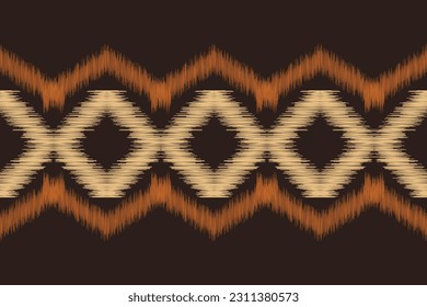 Ethnic Ikat fabric pattern geometric style.African Ikat embroidery Ethnic oriental pattern brown background. Abstract,vector,illustration.For texture,clothing,scarf,decoration,carpet,silk motif.