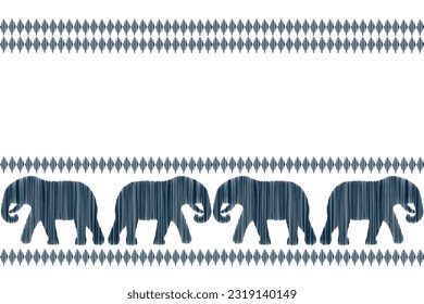 Ethnic Ikat fabric pattern geometric style.African Ikat embroidery Ethnic oriental pattern blue white background. Abstract,vector,illustration.Texture,frame,scarf,decoration,wallpaper,silk motif.