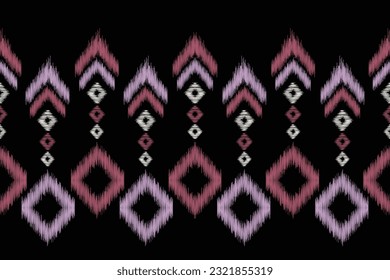 Ethnic Ikat fabric pattern geometric style.African Ikat embroidery Ethnic oriental pattern black background. Abstract,vector,illustration.Texture,frame,scarf,decoration,carpet,wallpaper,silk motif.