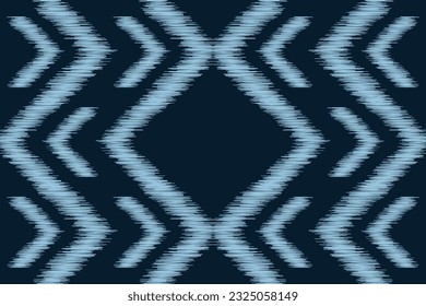 Ethnic Ikat fabric pattern geometric style.African Ikat embroidery Ethnic oriental pattern blue background. Abstract,vector,illustration.Texture,frame,scarf,decoration,carpet,wallpaper,silk motif.