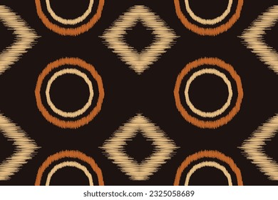 Ethnic Ikat fabric pattern geometric style.African Ikat embroidery Ethnic oriental pattern brown background. Abstract,vector,illustration.Texture,frame,scarf,decoration,carpet,wallpaper,silk motif.