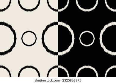 Estilo geométrico del patrón de tejido de Ikat étnico. Borde de Ikat africano Patrón étnico oriental de fondo negro y blanco. Resumen,vector,ilustración.Textura,marco,bufanda,decoración,papel pintado,motivo.