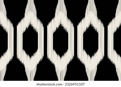 Ethnic Ikat fabric pattern geometric style.African Ikat embroidery Ethnic oriental pattern black background. Abstract,vector,illustration.Texture,frame,scarf,decoration,carpet,wallpaper,silk motif.