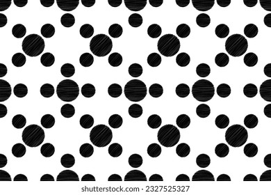 Estilo geométrico del patrón de tejido de Ikat étnico. Borde de Ikat africano Patrón étnico oriental de fondo negro y blanco. Resumen,vector,ilustración.Textura,marco,bufanda,decoración,papel pintado,motivo.