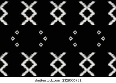 Ethnic Ikat fabric pattern geometric style.African Ikat embroidery Ethnic oriental pattern black background. Abstract,vector,illustration.Texture,frame,scarf,decoration,carpet,wallpaper,silk motif.