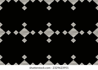 Ethnic Ikat fabric pattern geometric style.African Ikat embroidery Ethnic oriental pattern black background. Abstract,vector,illustration.Texture,frame,scarf,decoration,carpet,wallpaper,silk motif.