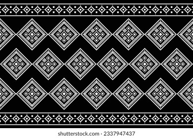Ethnic Ikat fabric pattern geometric style.African Ikat embroidery Ethnic oriental pattern black background. Abstract,vector,illustration.Texture,frame,scarf,decoration,carpet,wallpaper,silk motif.