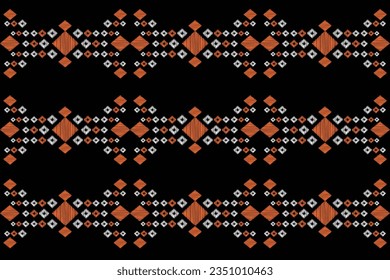 Ethnic Ikat fabric pattern geometric style.African Ikat embroidery Ethnic oriental pattern black background. Abstract,vector,illustration.Texture,frame,scarf,decoration,carpet,wallpaper,silk motif.