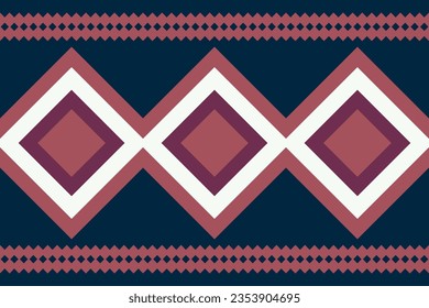 Ethnic Ikat fabric pattern geometric style.African Ikat embroidery Ethnic oriental pattern blue background. Abstract,vector,illustration.Texture,frame,scarf,decoration,wallpaper,silk,motif.