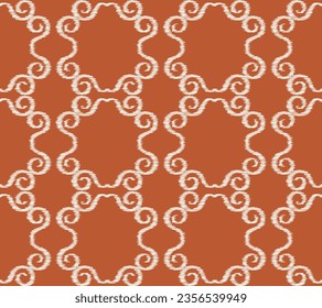 Ethnic Ikat fabric pattern geometric style.African Ikat embroidery Ethnic oriental pattern brown background. Abstract,vector,illustration.Texture,frame,scarf,decoration,wallpaper,silk,motif.