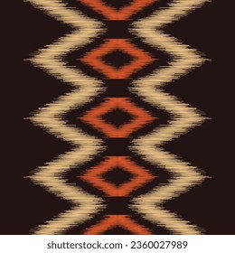 Ethnic Ikat fabric pattern geometric style.African Ikat embroidery Ethnic oriental pattern brown background. Abstract,vector,illustration.Texture,frame,scarf,decoration,wallpaper,silk,motif.
