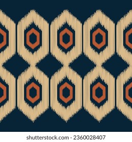 Ethnic Ikat fabric pattern geometric style.African Ikat embroidery Ethnic oriental pattern blue background. Abstract,vector,illustration.Texture,frame,scarf,decoration,wallpaper,silk,motif.