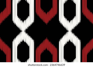 Ethnic Ikat fabric pattern geometric style.African Ikat embroidery Ethnic oriental pattern black background. Abstract,vector,illustration.Texture,frame,scarf,decoration,carpet,wallpaper,silk motif.