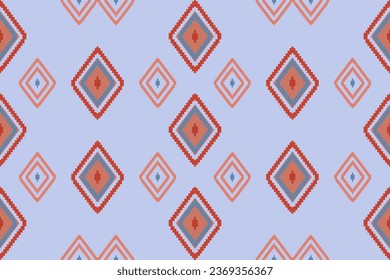 Ethnic Ikat fabric pattern geometric style.African Ikat embroidery Ethnic oriental pattern brown cream background. Abstract,vector,illustration.Background with aztec tribal ornament.