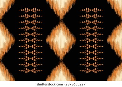 Ethnic Ikat fabric pattern geometric style.African Ikat embroidery Ethnic oriental pattern black background. Abstract,vector,illustration.Texture,frame,scarf,decoration,carpet,wallpaper,silk motif.