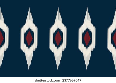 Ethnic Ikat fabric pattern geometric style.African Ikat embroidery Ethnic oriental pattern blue background. Abstract,vector,illustration.Texture,clothing,frame,decoration,carpet,motif.