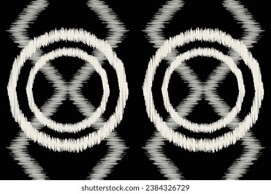 Ethnic Ikat fabric pattern geometric style.African Ikat embroidery Ethnic oriental pattern black background. Abstract,vector,illustration.Texture,frame,scarf,decoration,carpet,wallpaper,silk motif.