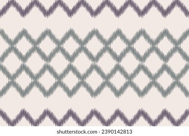 Ethnic Ikat fabric pattern geometric style.African Ikat embroidery Ethnic oriental pattern brown cream background. Abstract,vector,illustration.Texture,frame,scarf,decoration,wallpaper,silk,motif.