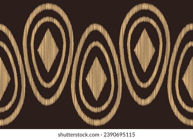 Ethnic Ikat fabric pattern geometric style.African Ikat embroidery Ethnic oriental pattern brown background. Abstract,vector,illustration.Texture,frame,scarf,decoration,wallpaper,silk,motif.