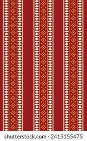 Ethnic Ikat fabric pattern geometric style.African Ikat embroidery Ethnic pattern red christmas day background. Abstract,vector,illustration.Texture,clothing,frame,decoration,motif.