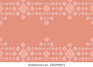 Ethnic Ikat fabric pattern geometric.African Ikat embroidery Ethnic oriental pattern pink gold pastel rose gold background. Abstract,vector,illustration. Texture,clothing,scarf,decoration,carpet,silk.