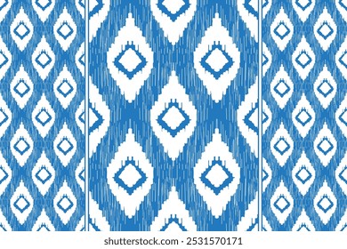 Patrón étnico de Ikat Patrón étnico de Ikat Patrón étnico. Frontera floral india bordado azteca patrones sin fisuras, Motivos boho africano paisley Patrón floral de Ikat bordado frontera.
