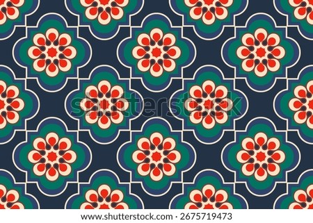 Ethnic Ikat floral seamless pattern. Embroidery , floral vintage pattern.print striped ornament floral. Texture textile background vector illustration ornate elegant luxury vintage retro style.