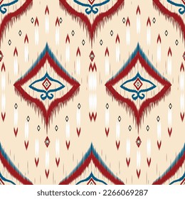 Ethnic ikat Geometric  Abstract art. Seamless pattern in tribal, folk embroidery, and Mexican style. Aztec geometric art ornament print.Design for carpet, cover.wallpaper, wrapping, fabric, clothing.