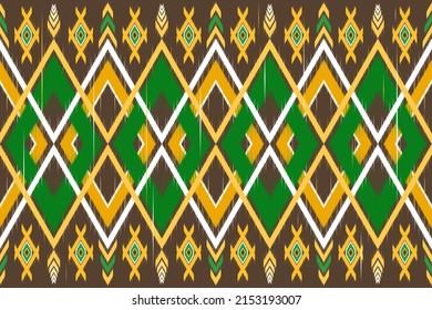 Patrón oriental geométrico de Ikat étnico sobre tela en Indonesia y otros países asiáticos se diseñan para fondo y fondo de pantalla. Patrón de rayas sin foco al estilo azteca. bordado popular. 