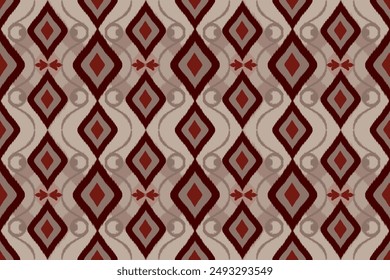 Ethnic ikat lgeometric folklore ornament. Tribal ethnic vector texture. Seamless striped pattern in Aztec style. Figure tribal embroidery. Indian, Mexican, folk pattern.ikat pattern design for decoret