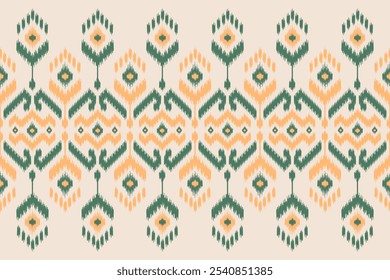 Patrón sin fisuras oriental étnico Ikat. Estilo tribal dibujado a mano hermoso patrón de alfombra. para tela, textil, alfombra, ropa, batik, motivo.