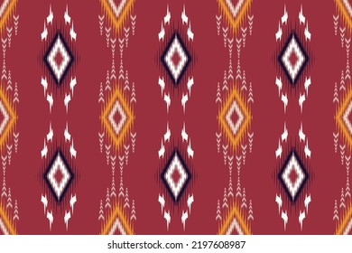 Ethnic Ikat pattern. Abstract beautiful art. bind or to tie off. This refers to the tie-dyeing method used to give textiles their unique vibrancy of design and color.