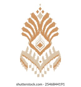 Ethnic Ikat pattern art. American, Mexican style. White background. Aztec tribal ornament print. Design for fabric, clothing, textile, logo, symbol.