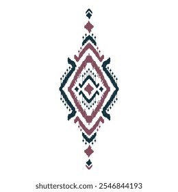 Ethnic Ikat pattern art. American, Mexican style. White background. Aztec tribal ornament print. Design for fabric, clothing, textile, logo, symbol.