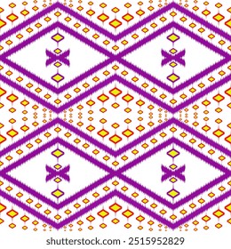 . Padrão étnico ikat belo padrão, estilo de moda, arte geométrica azteca ornamento print.étnica abstrata art.Seamless fabric.design para tecido, tapete, roupas, papel de parede