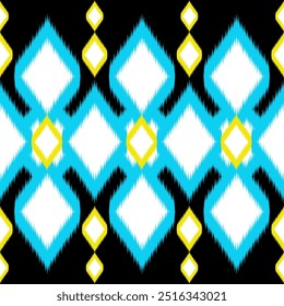 Padrão étnico ikat belo padrão, estilo de moda, arte geométrica azteca ornamento print.étnica abstrata art.Seamless fabric.design para tecido, tapete, roupas, papel de parede.