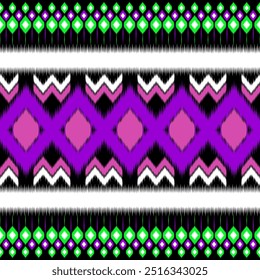 Padrão étnico ikat belo padrão, estilo de moda, arte geométrica azteca ornamento print.étnica abstrata art.Seamless fabric.design para tecido, tapete, roupas, papel de parede.
