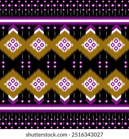 Padrão étnico ikat belo padrão, estilo de moda, arte geométrica azteca ornamento print.étnica abstrata art.Seamless fabric.design para tecido, tapete, roupas, papel de parede.