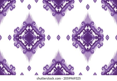 Ethnic ikat pattern design. Aztec fabric carpet mandala ornament boho chevron textile decoration wallpaper. Tribal turkey African Indian traditional embroidery oriental vector illustrations background