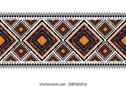 Ethnic ikat pattern Designed for backgrounds or wallpapers, carpets, batiks, traditional textiles. Native pattern embroidery style vector illustration