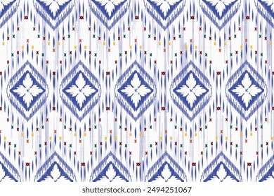 Patrón étnico ikat, étnico oriental, folk, estilo bohemio, arte geométrico azteca ornamento print.étnico arte abstracto.Seamless fabric.design para tela, alfombra, Fondo de pantalla, ropa