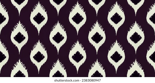 Ethnic Ikat pattern seamless. Ikat ethnic tribal, boho seamless wallpaper.  art.Illustration for greeting cards, printing and other design project.