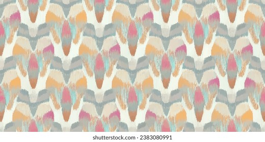 Ethnic Ikat pattern seamless. Ikat ethnic tribal, boho seamless wallpaper.  art.Illustration for greeting cards, printing and other design project.