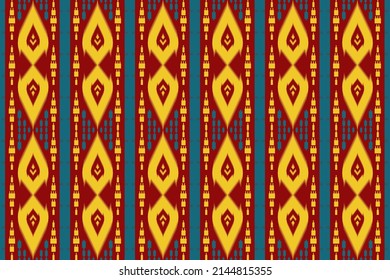 patrón étnico ikat diseño tradicional para fondo, papel pintado, ropa, envoltura, Batik, sarong, tela, bordado