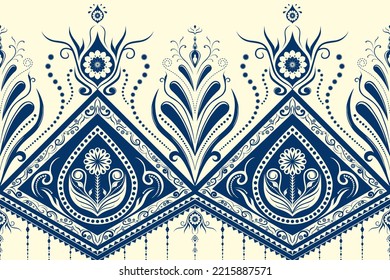 Ethnic ikat pattern traditional Design for background,carpet,wallpaper,clothing,wrapping,batic,fabric,vector. Decorative strip for textiles.