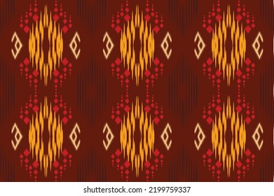 Ethnic ikat pattern tribal aztec vector oriental traditional design for background. Ikat is produced in many traditional textile centres around the world, including India to Central Asia, 