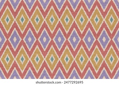 Ethnic ikat pattern.beautiful pattern. folk embroidery,bohemian style,aztec geometric art ornament print.ethnic abstract art.Seamless fabric.design for fabric, carpet, wallpaper, clothing	
