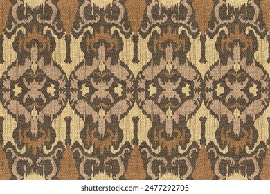 Patrón de ikat étnico. patrón hermoso. bordado popular, estilo bohemio, arte geométrico azteca ornamento print. arte abstracto étnico. Tela sin costuras. diseño para tela, alfombra, Fondo de pantalla, ropa	
